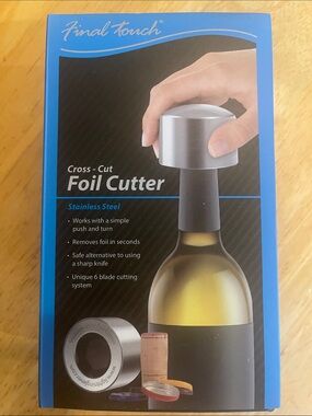 Final Touch Stainless Steel & Black Wine Foil Cutter